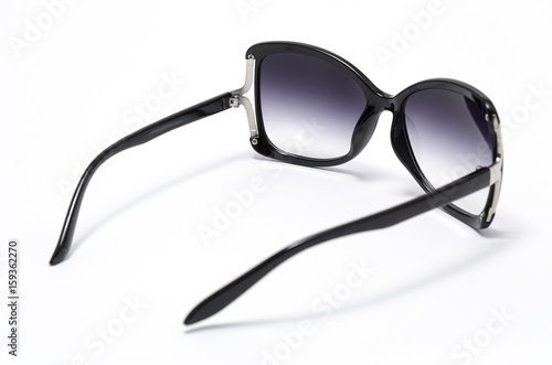 women's sunglasses with purple glass isolated on white