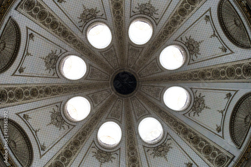 Interior of palatial dome skylights
