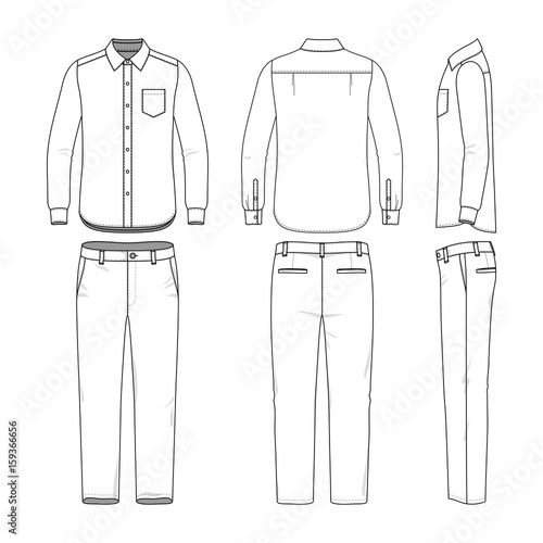 Set of male shirt and pants.