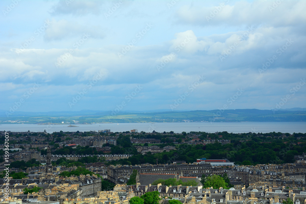 View of the old city from Calton Hill, Edinburgh, Scotland