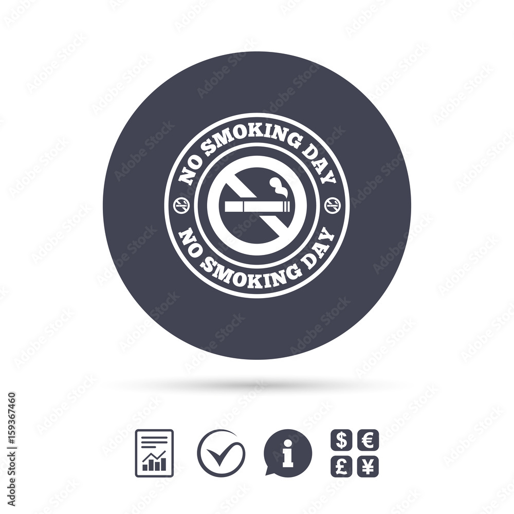No smoking day sign icon. Quit smoking day. No smoking day sign icon. Quit smoking day.