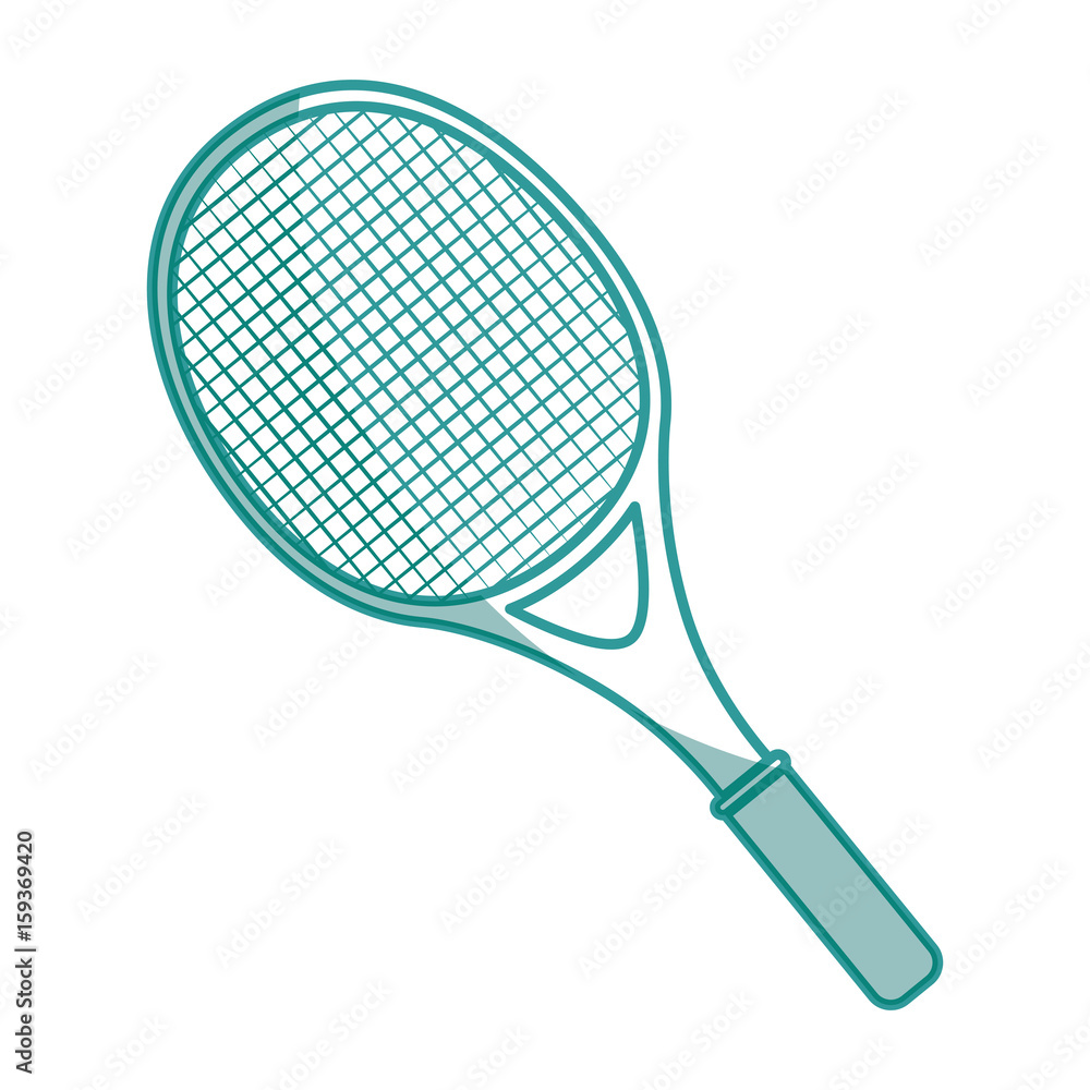 tennis racket icon over white background vector illustration