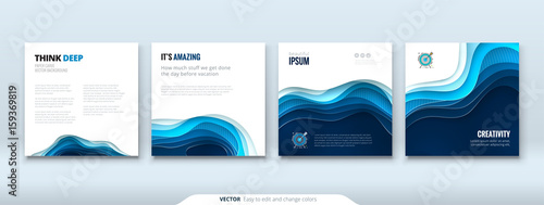 Paper cut background concept Paper carve blue abstract background for card banner brochure flyer design in digital medicine technology