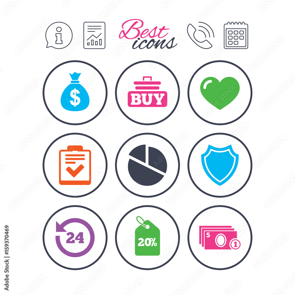 Online shopping, e-commerce and business icons.