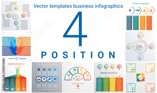 Templates business infographics 4 positions