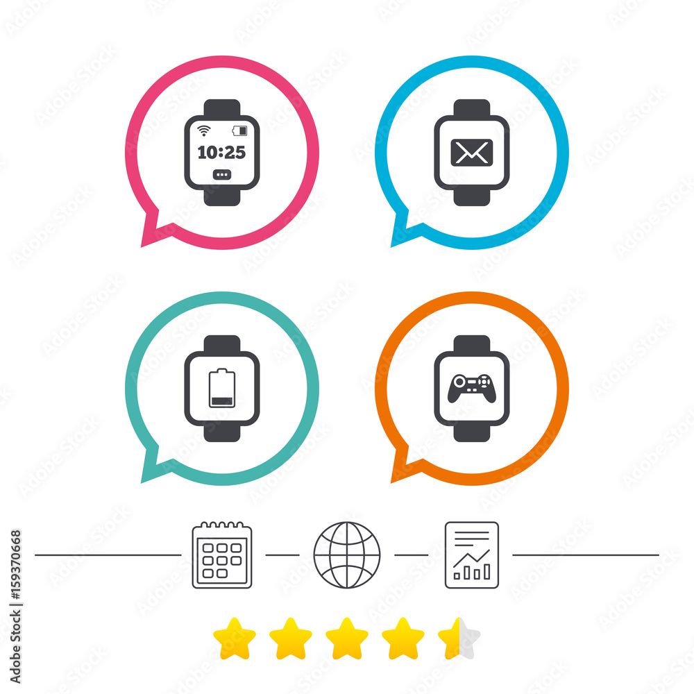 Smart watch icons. Wrist digital time clock. Smart watch icons. Wrist digital time clock.