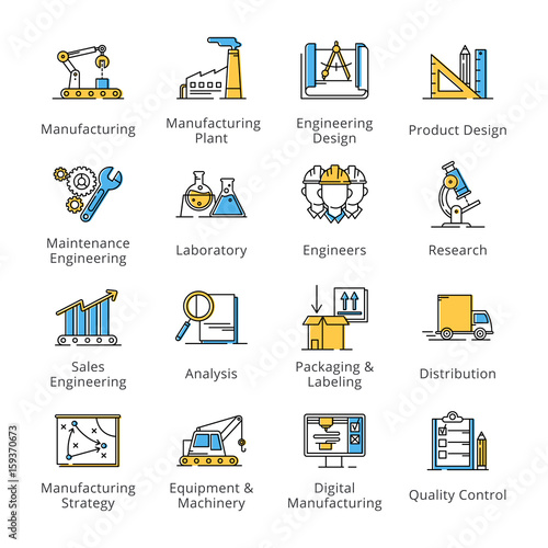 Manufacturing Engineering Icons - Outline Series