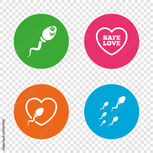 Sperm icons. Fertilization or insemination signs.
