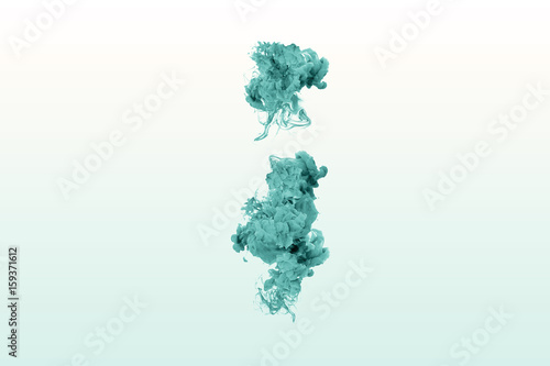 Colorful Ink in water isolated on white background. Rainbow of colors. Color mixed painting fog. Color explosion.