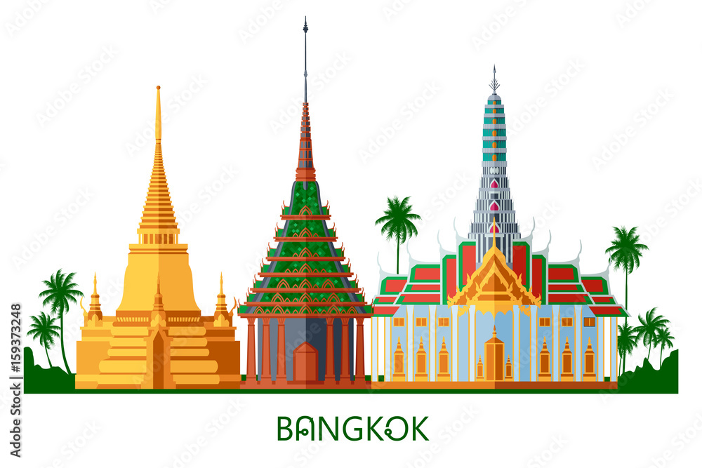 Obraz premium Buddyjska świątynia wat w Bangkoku w Tajlandii