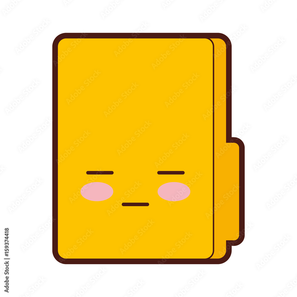folder file kawaii character vector illustration design folder file kawaii character vector illustration design