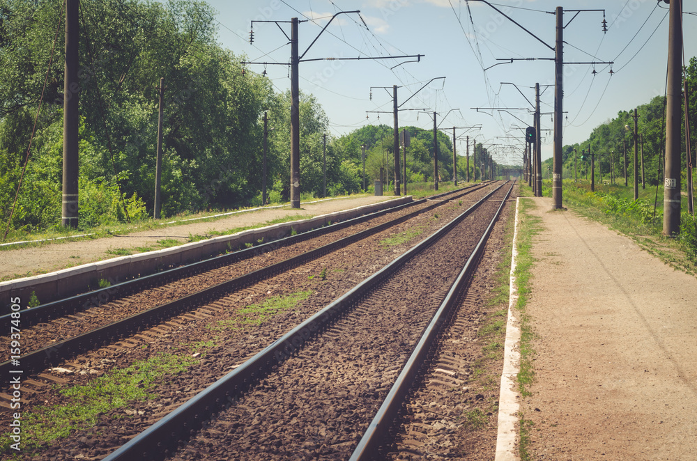 The platform on the railway