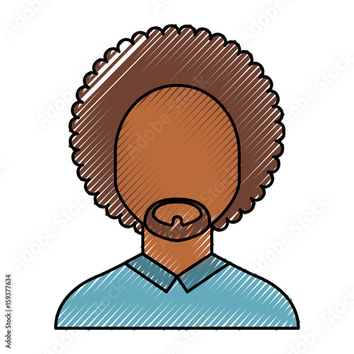 black man with afro vector illustration design