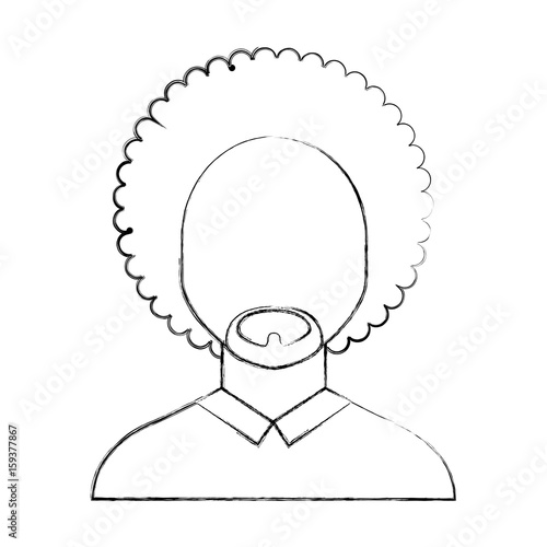 black man with afro vector illustration design