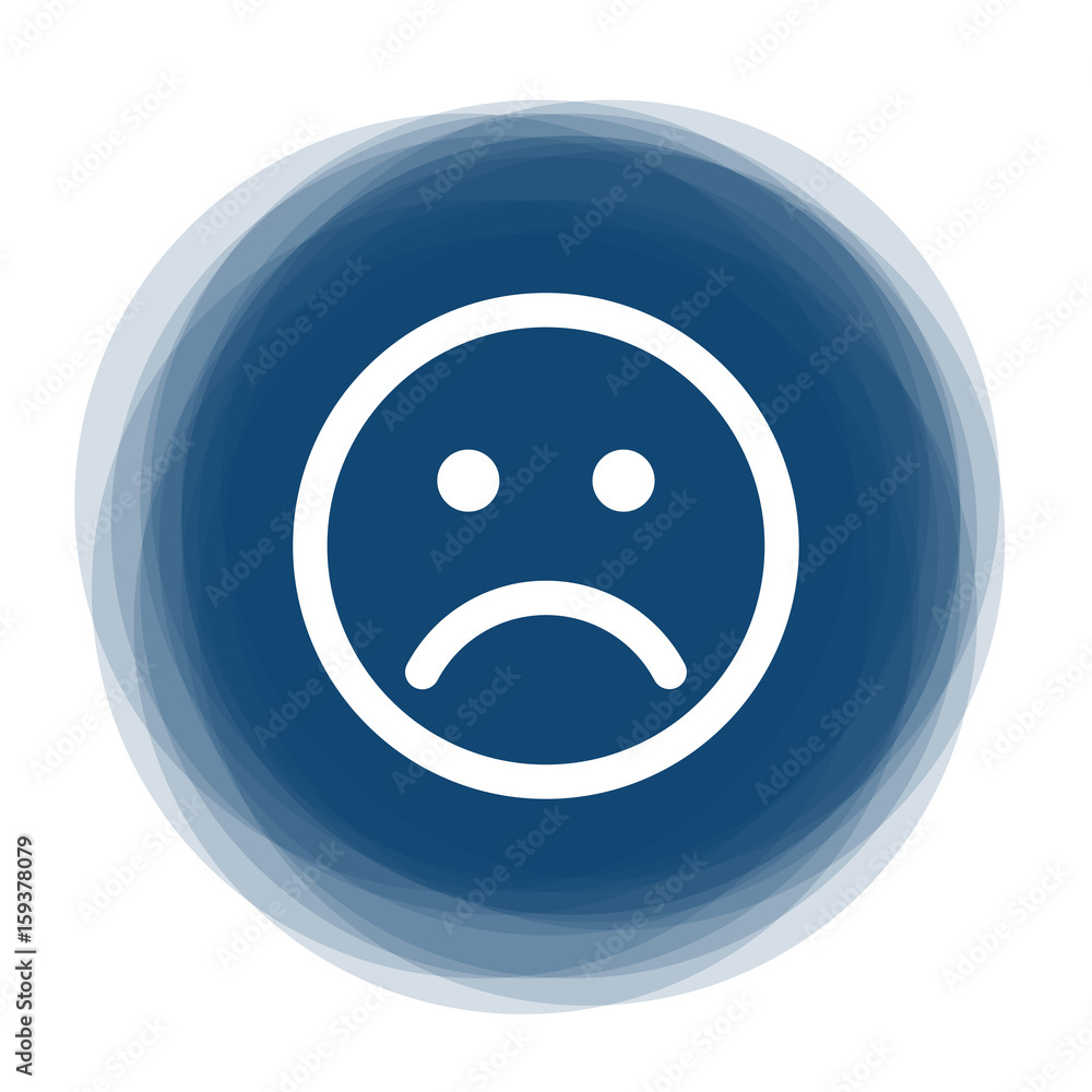 Abstract round button - smiley - sad