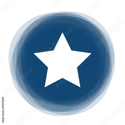 Abstract round button - star - starred