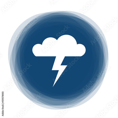 Abstract round button - thunder - dangerous