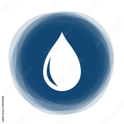 Abstract round button - drop - water