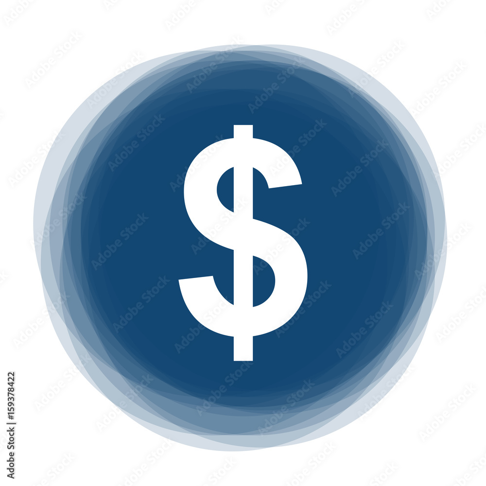 Abstract round button - dollar sign Abstract round button - dollar sign