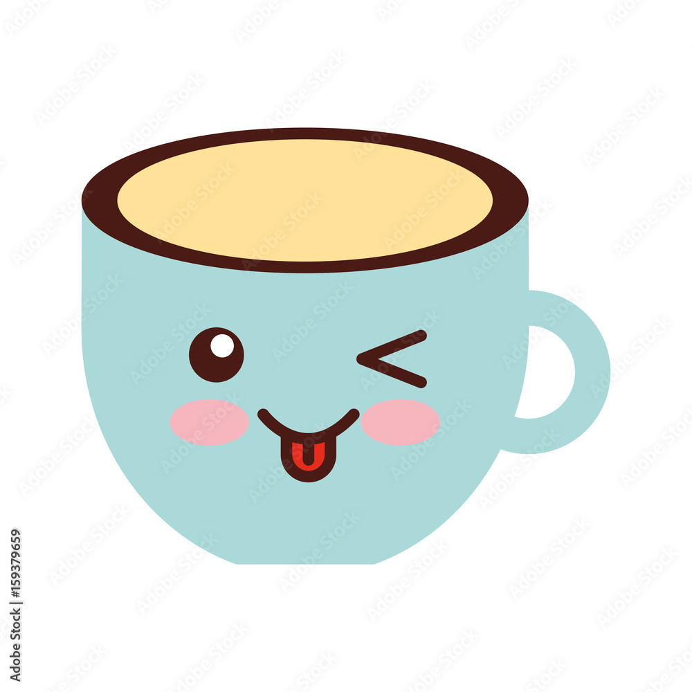 coffee cup kawaii character vector illustration design
