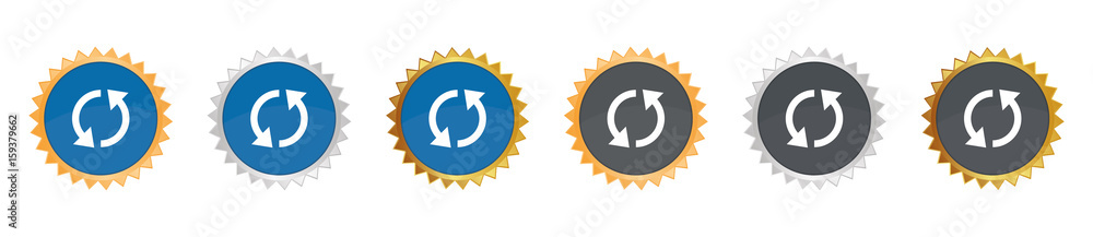 Aktualisieren - Gezacktes Button-Set Aktualisieren - Gezacktes Button-Set