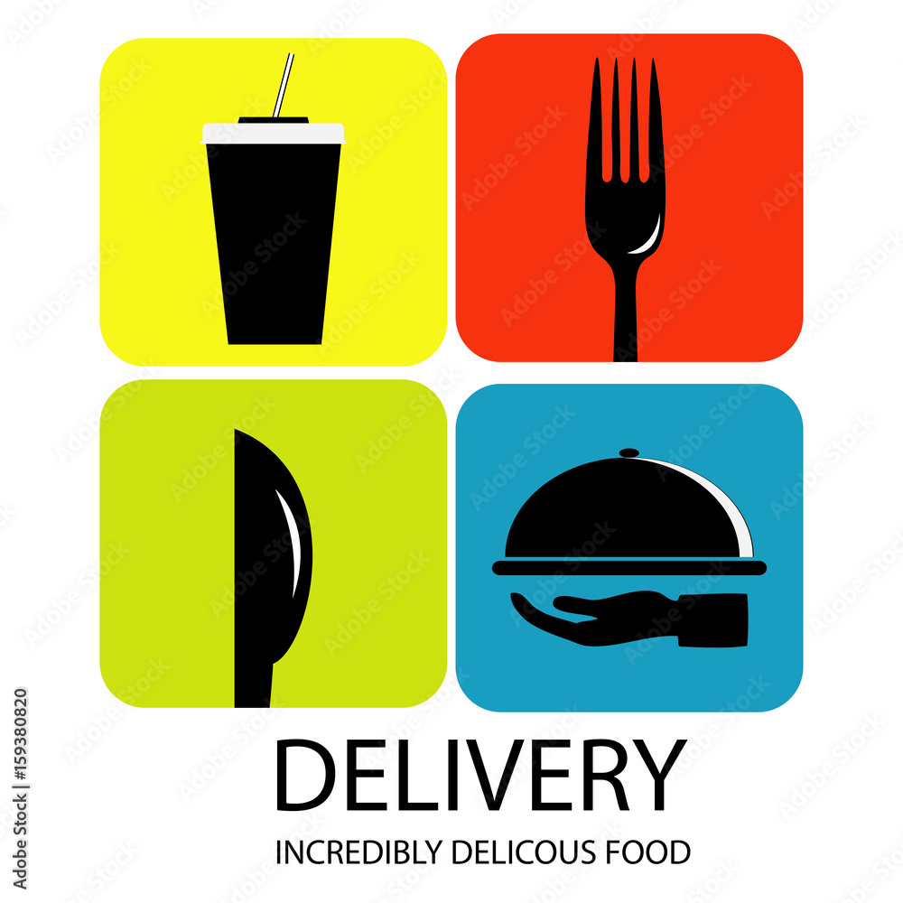 Vector take away food and coffee to go icons and labels in trendy linear style - fast food and cafe concepts Vector take away food and coffee to go icons and labels in trendy linear style - fast food and cafe concepts