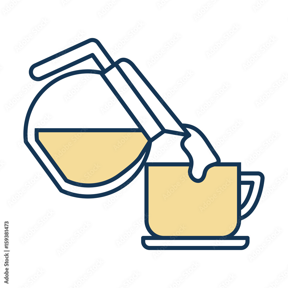 coffee teapot with cup vector illustration design coffee teapot with cup vector illustration design