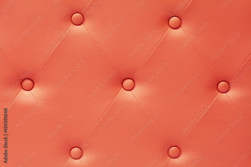 Fototapeta Pomarańczowa skórzana sofa na tle