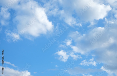 Good weather and Blue sky background with cloudy in the morning. white fluffy clouds abstract.