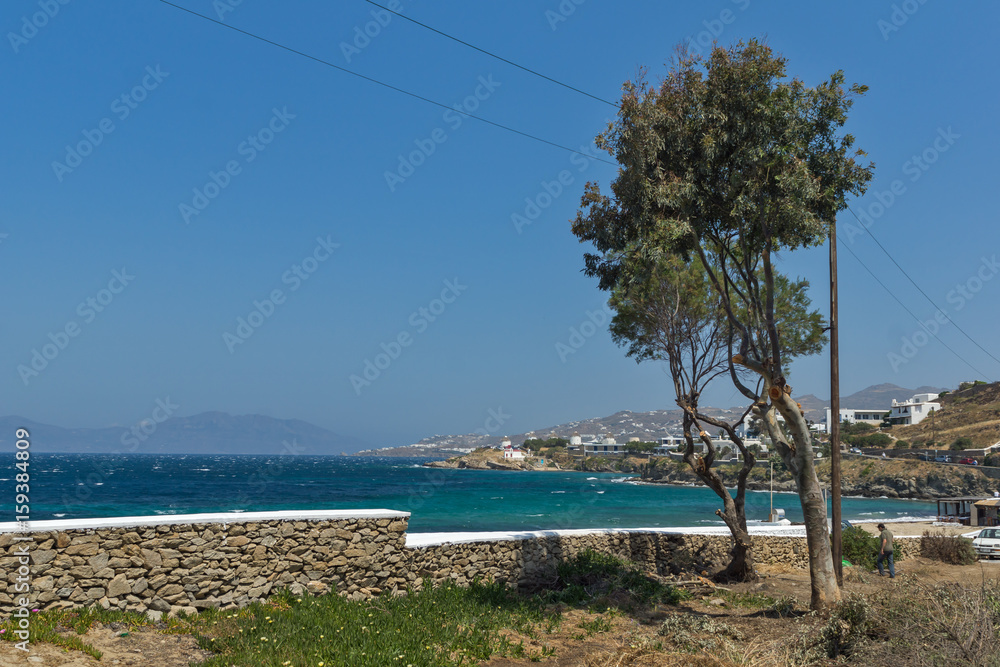 Amazing view of beach in Mykonos, Cyclades Islands, Greece Amazing view of beach in Mykonos, Cyclades Islands, Greece