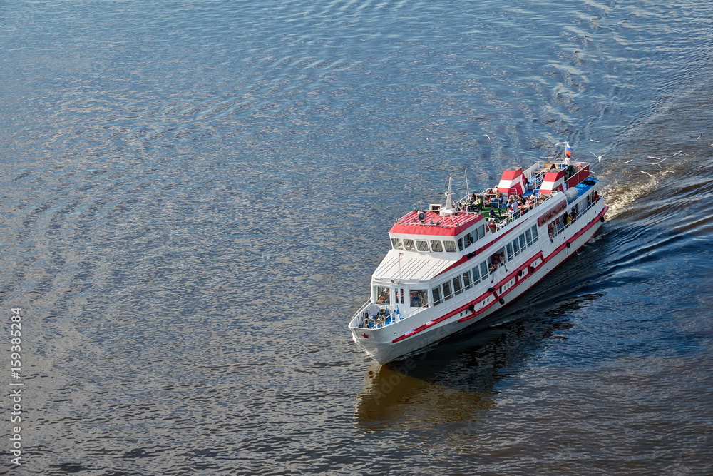River cruise on pleasure boat Russia Nizhny Novgorod Oka River cruise on pleasure boat Russia Nizhny Novgorod Oka