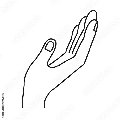 silhouette opened hand of symbol of receiving vector illustration
