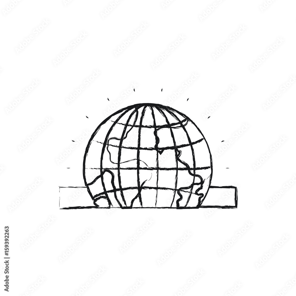 blurred silhouette closeup flat globe earth world depositing in rectangular slot vector illustration blurred silhouette closeup flat globe earth world depositing in rectangular slot vector illustration