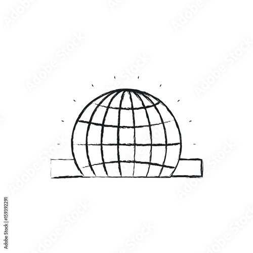 blurred silhouette closeup flat globe earth world chart depositing in rectangular slot vector illustration