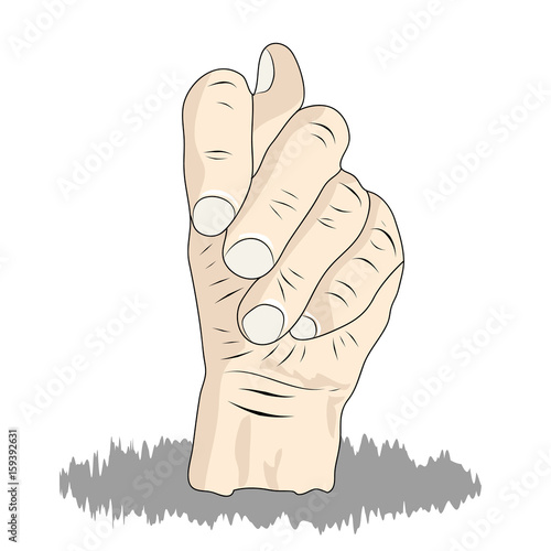 A man's hand depicting a fig.  illustration, Hand sign