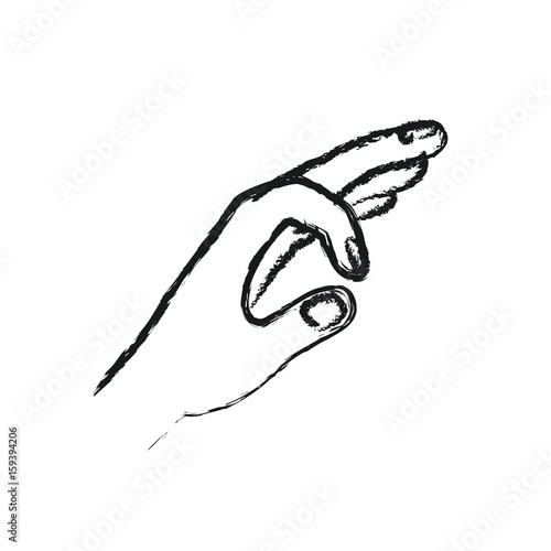 blurred silhouette hand of symbol of deposit in someone vector illustration