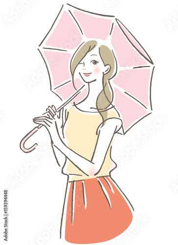 日傘　女性
