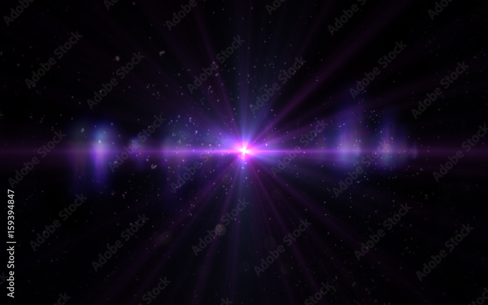 Naklejka premium Abstract Design natural lens flare in space. Rays background