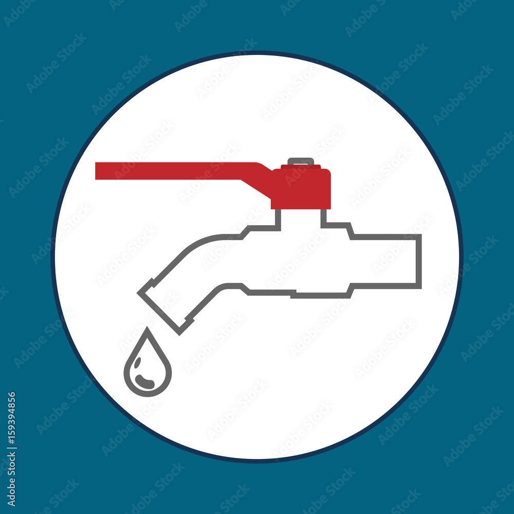 Faucets simple line flat vector