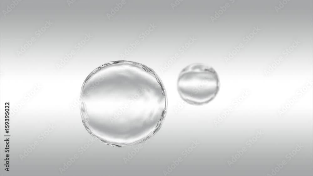 Animated colliding two water droplets in super slow motion and in 4k. Mask included. Camera rotation and close up. Animated colliding two water droplets in super slow motion and in 4k. Mask included. Camera rotation and close up.