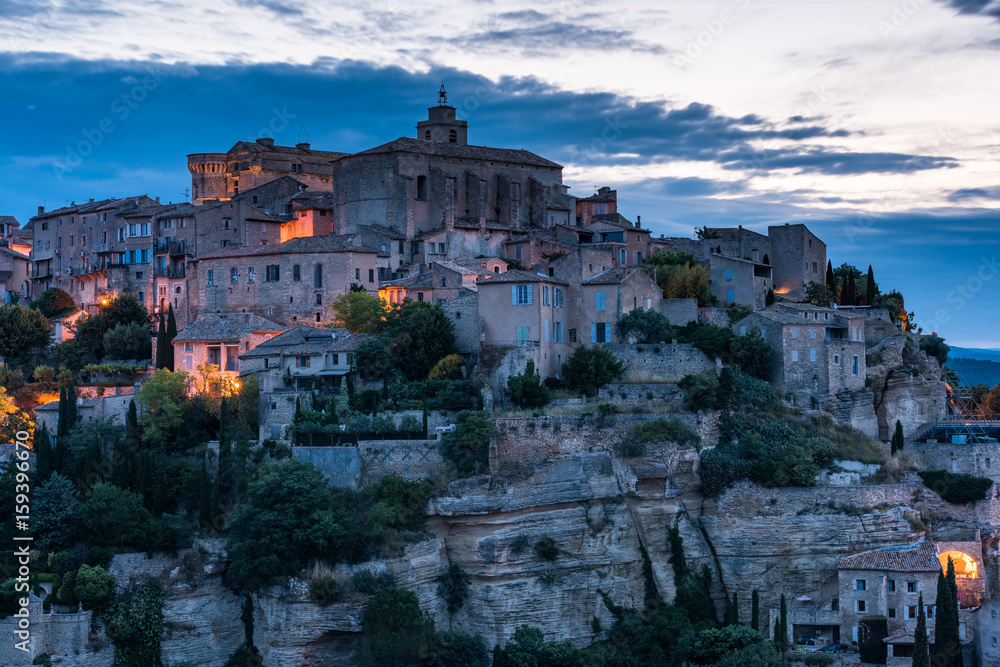 Gordes town in Provence,France at twilight