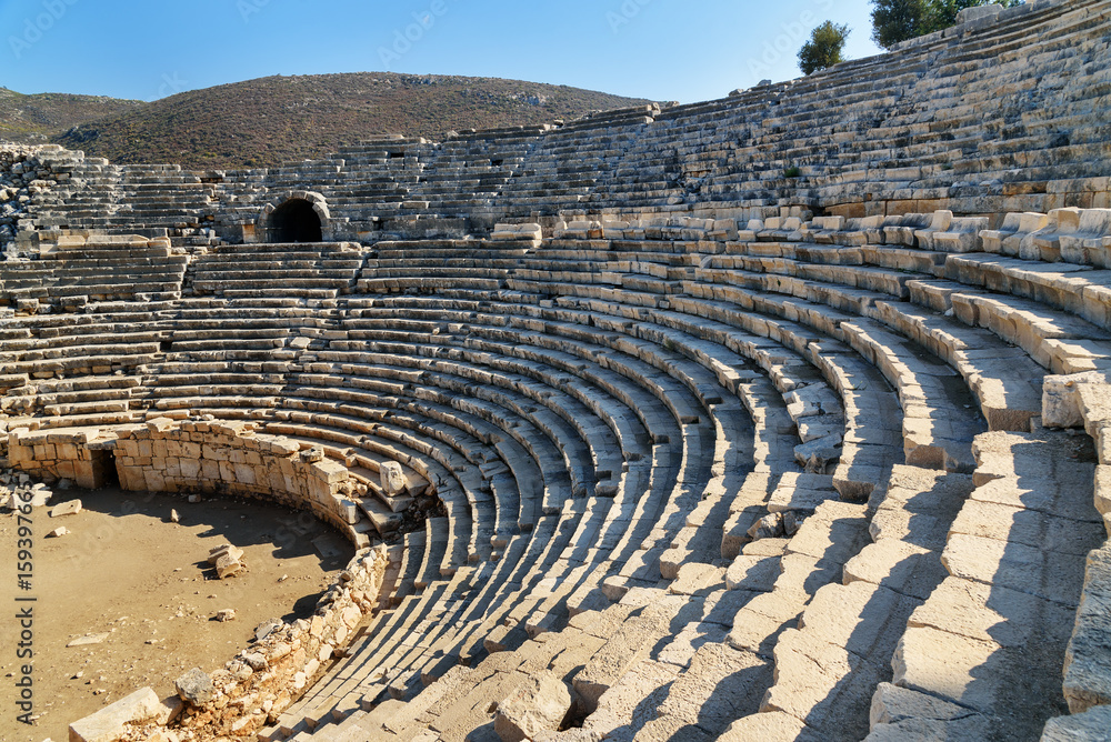 Amphitheater in ancient Lycian city Patara. Turkey