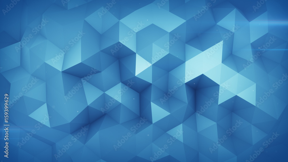 Obraz premium Blue polygonal geometric surface 3D render