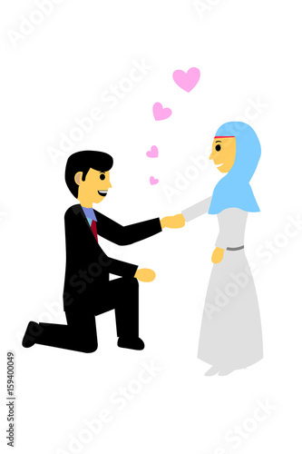 Bride Couple Muslim and Muslimah (Islam People) 