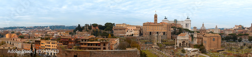 Panoramic view of some Rome monuments from the Palatine Hill
