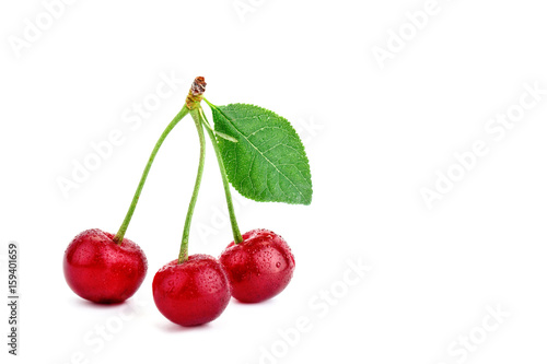 Berries ripe cherry on a white background.