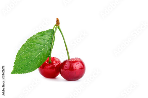 Berries ripe cherry on a white background.