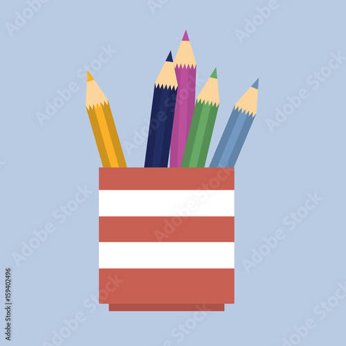 Vectro illustration. Pencils in a pencil holder