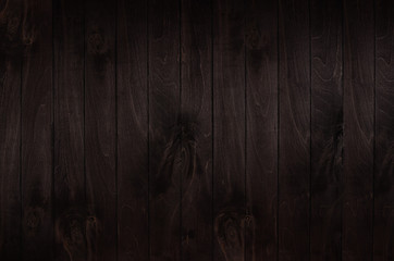 Dark brown vintage wooden plank board background with rich wood texture, rustic vertical timber surface for design and wallpaper.
