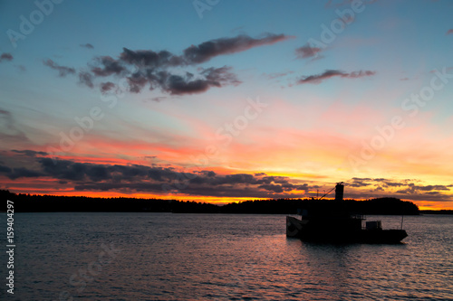 Tugboat sunset